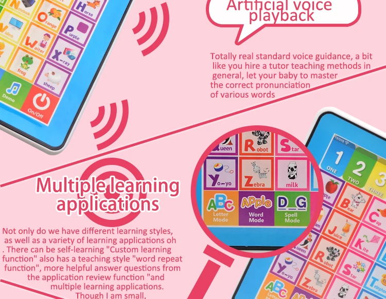 English ABC Letters Learning Pad Touch Tablet For Kids Multi-function Learning Machine Early Educational Toy For Children