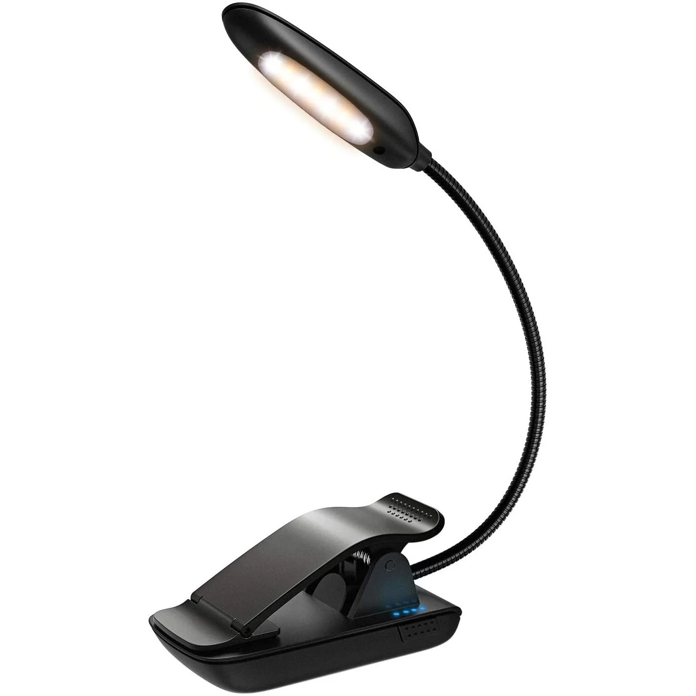 7 LED Reading Book Light with 3 Brightness 3 Color Temperature+USB Rechargeable, Eye Care Lamp with Power Indicator