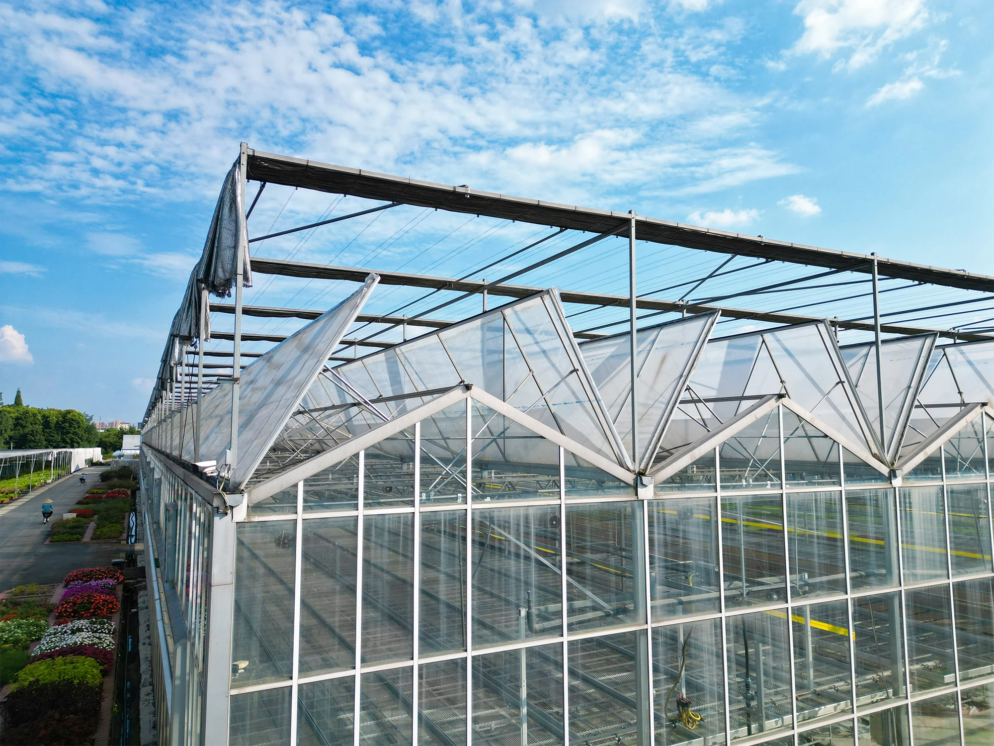 Jiapei greenhouse factory supply modern venlo greenhouse 8mm polycarbonate  agricultural greenhouses pc with hydroponic system