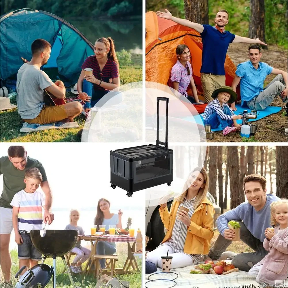 Wheeled cart outdoor camping foldable hand push carts camping trailer trolley camping picnic cart Picnic Trolley