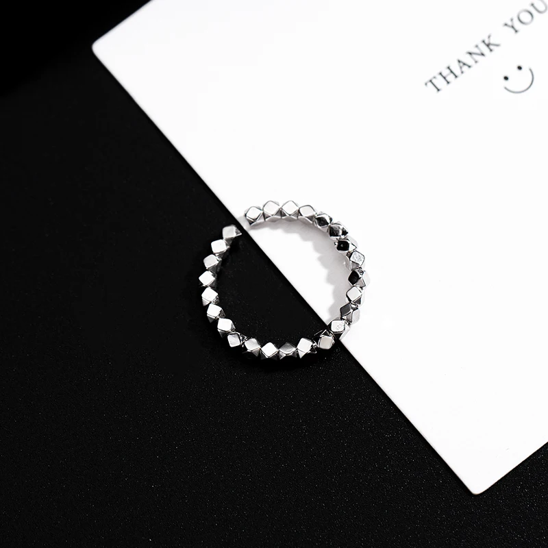 Best Price Open Seed Silver Beads Sterling Geometric Ring For Girls