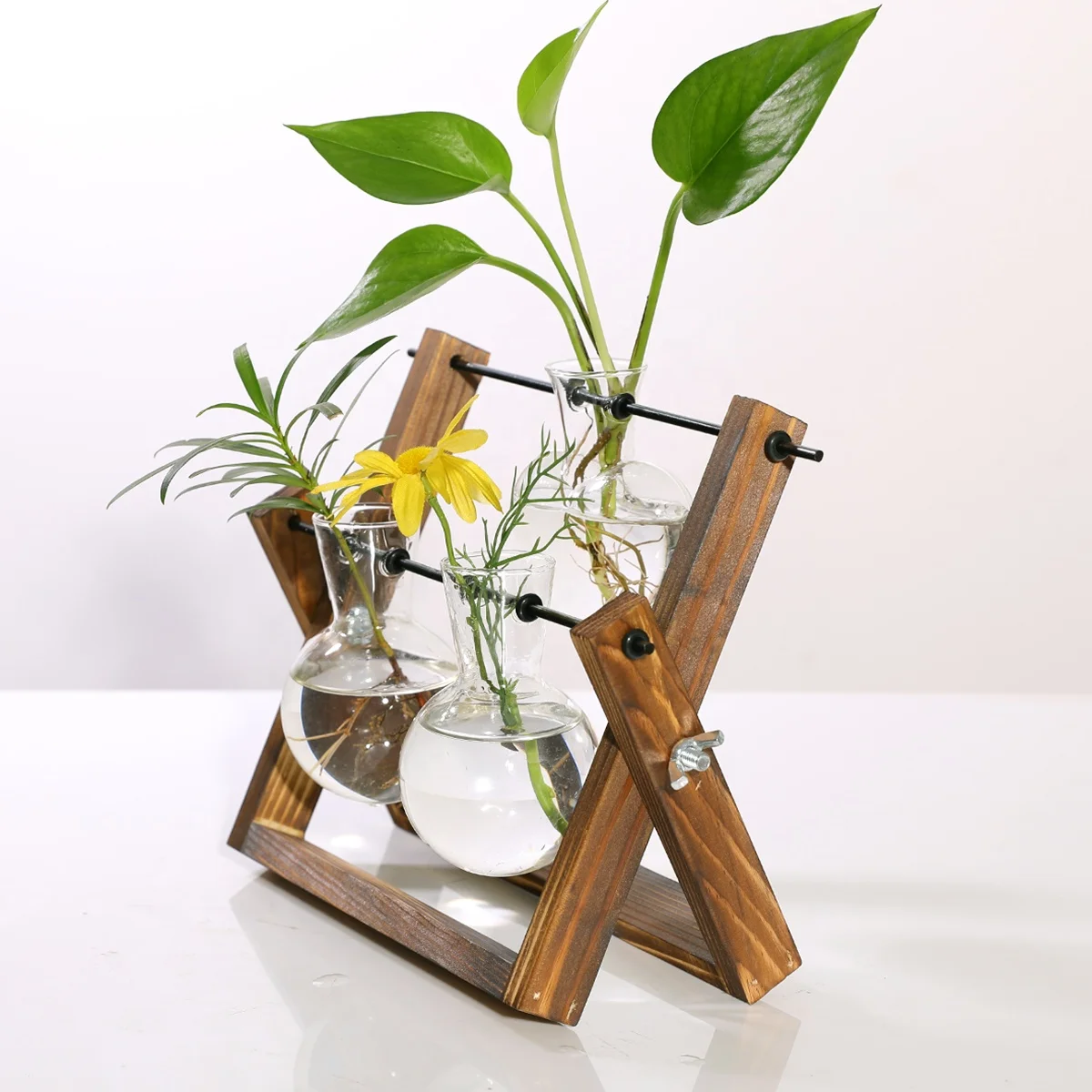 
Table top glass flower pot light bulb vase is suitable for wedding decoration of hydroponic plant family garden 