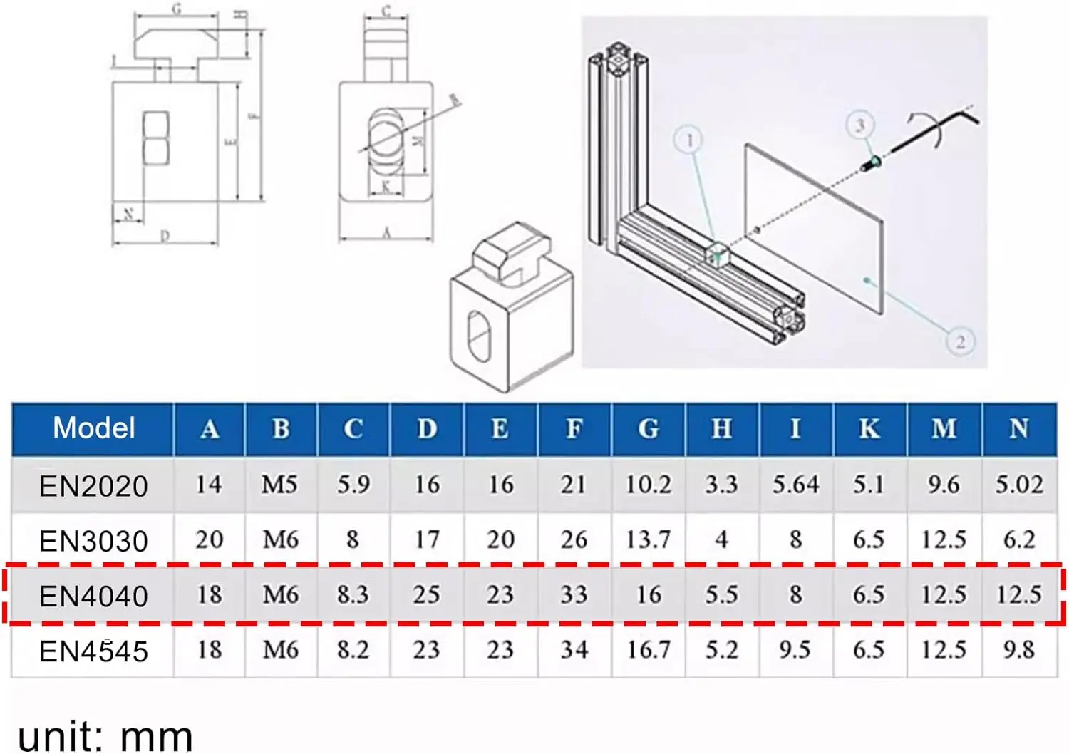 2020 3030 4040 Series Aluminum Profiles European Standard Aluminum Profile Spacers Mounting Bracket Fasteners