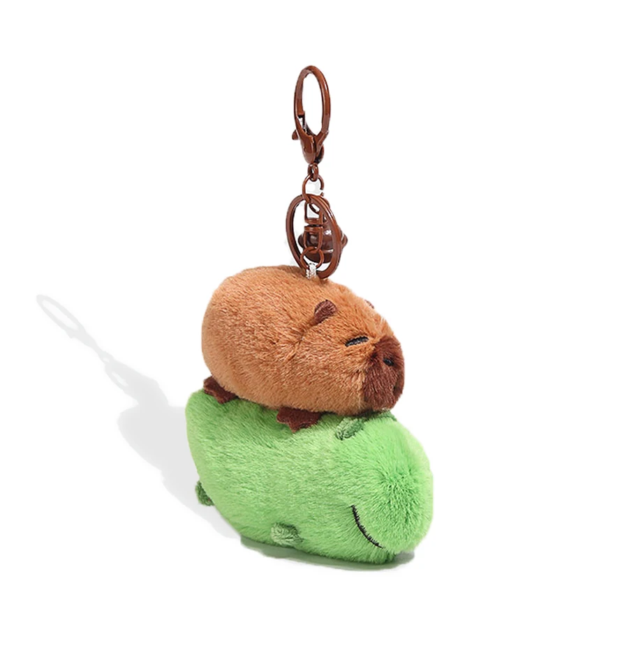 Jinnew Cheap Cartoon Custom Cute Promotional Keyrings Baby Children Stuffed Animal Capybara Series Keychain Doll Plush Toy