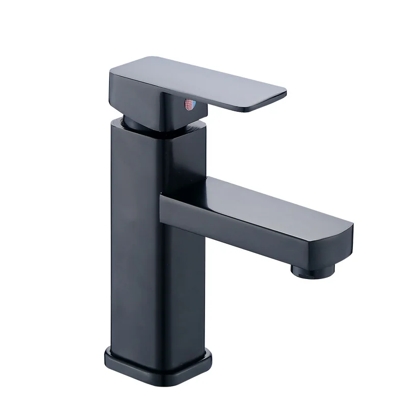 304 stainless steel faucet stoving varnish black basin tap square mixer tap for hotel use pub wine shop use high grade faucet