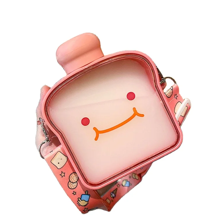 Top sellers Bread water cup super cute can back simple lovely girls high appearance level students portable water bottle