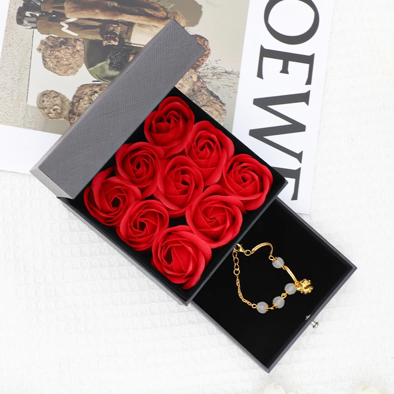 Luxury caja de regalo para rosas rose flower florist boxes valentines day gift packaging ring box