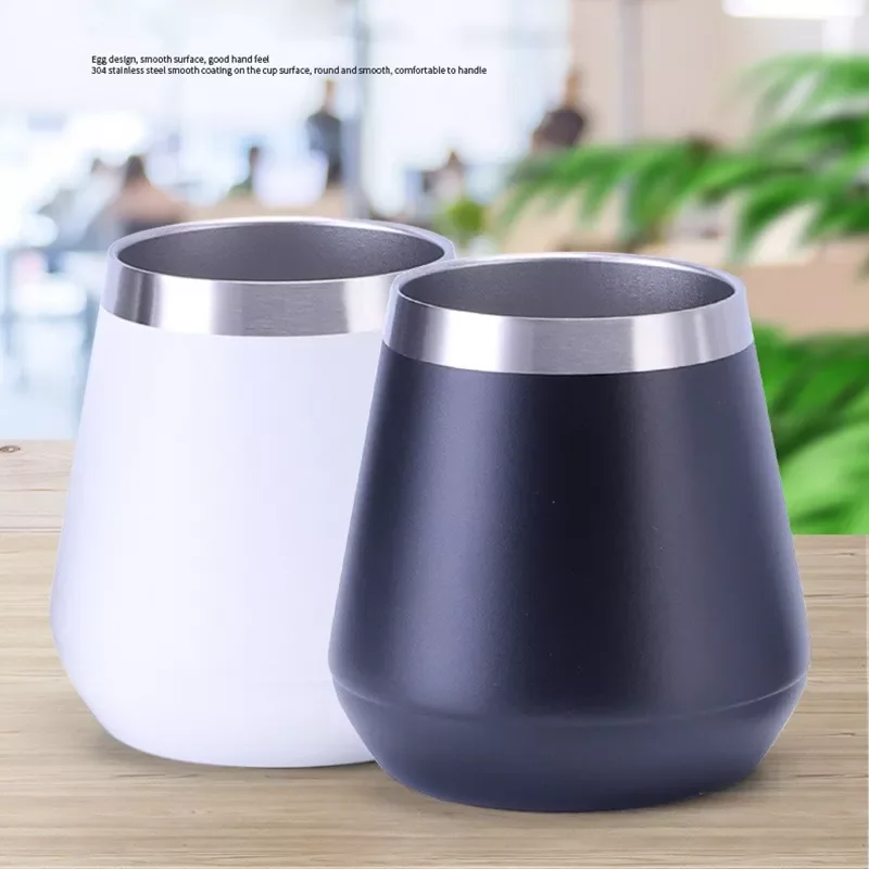 Unique Vacuum Insulated Stainless Steel Wine Tumbler with Lid Double Wall Wine Glass