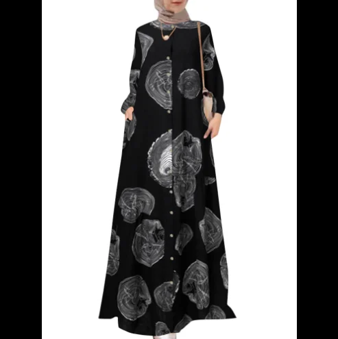 Europe and America  four  color mix Muslim dresses Long flared Skirts Dress Islamic Clothing for Women