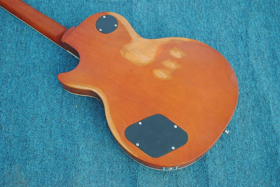 Krait 6 string electric guitar LP guitar relic style flame maple top brown burst color mahogany body mahogany neck OEM guitar