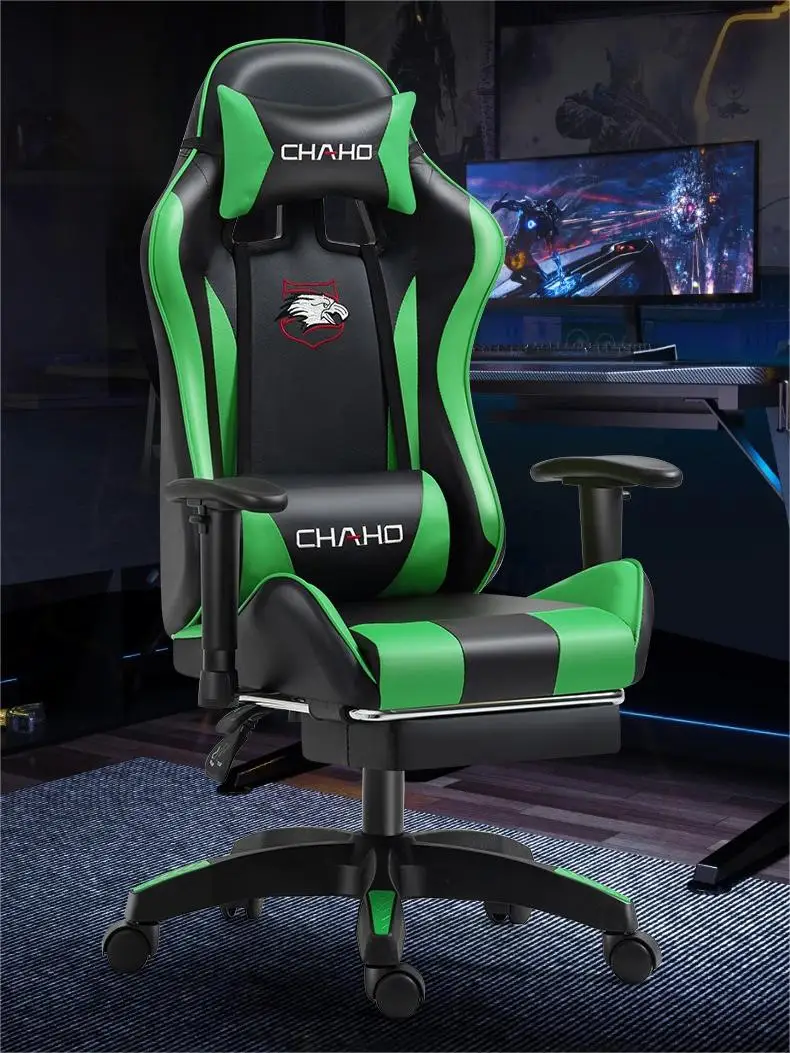 Ergonomic High Back Computer Racing Chair Adjustable Armrest Lumbar Support Swivel Chair Gaming Chair With Lumbar Support