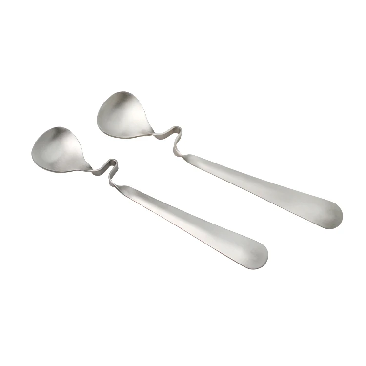 Durable Mini Stainless steel S shape bending Honey coffee tea milk stir Spoon tableware dessert spoon