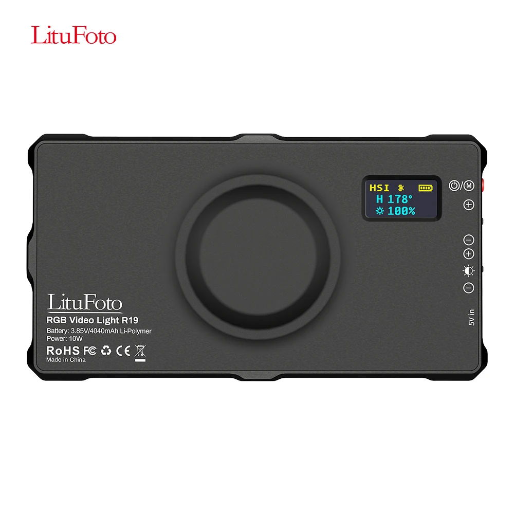 LituFoto Camera Light RGB Video Light App Control Magnetic Adsorption for Video Shooting YouTube