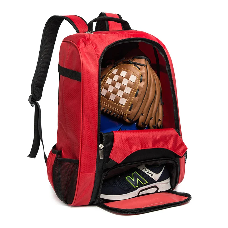 Custom Large Capacity Cool Baseball Bags Holds 4 Tee Ball Bats Helmet Cleats Baseball Backpack With Shoes Compartment