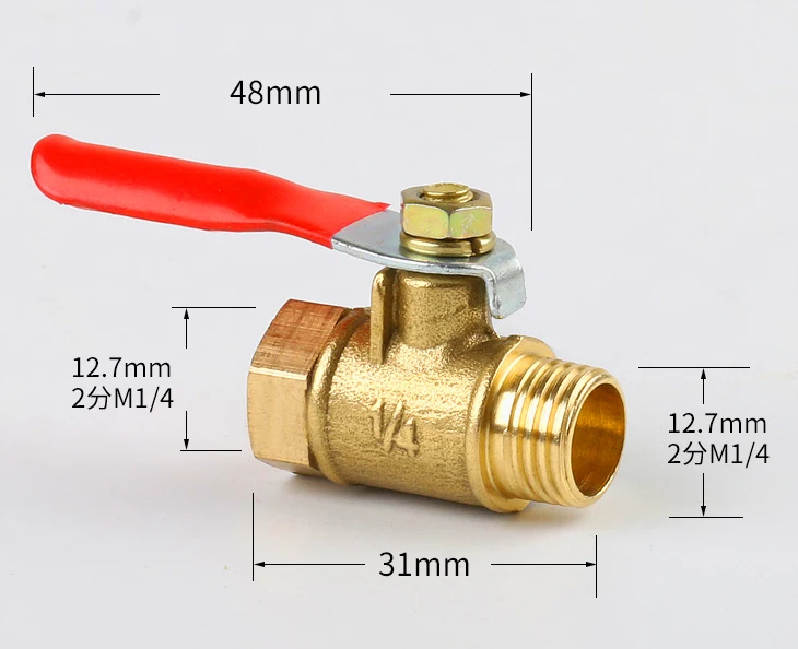 Tkfm Female And Male External Threaded Dn8 600wog 29 Gram Length 31mm Brass Ball Valve