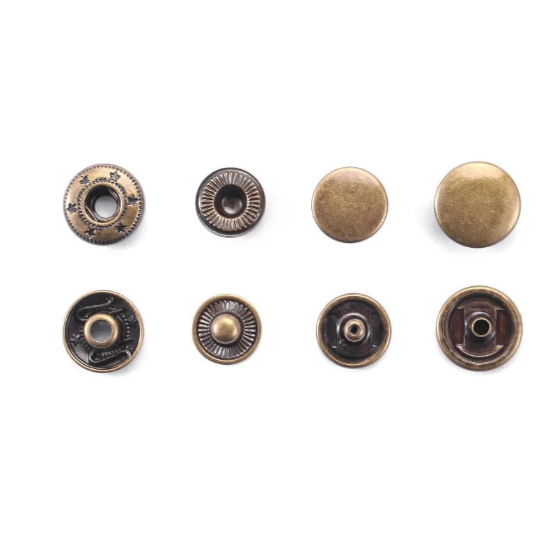 Wholesale custom logo alloy brass press magnetic  colorful metal snap buttons for clothes or leather jacket