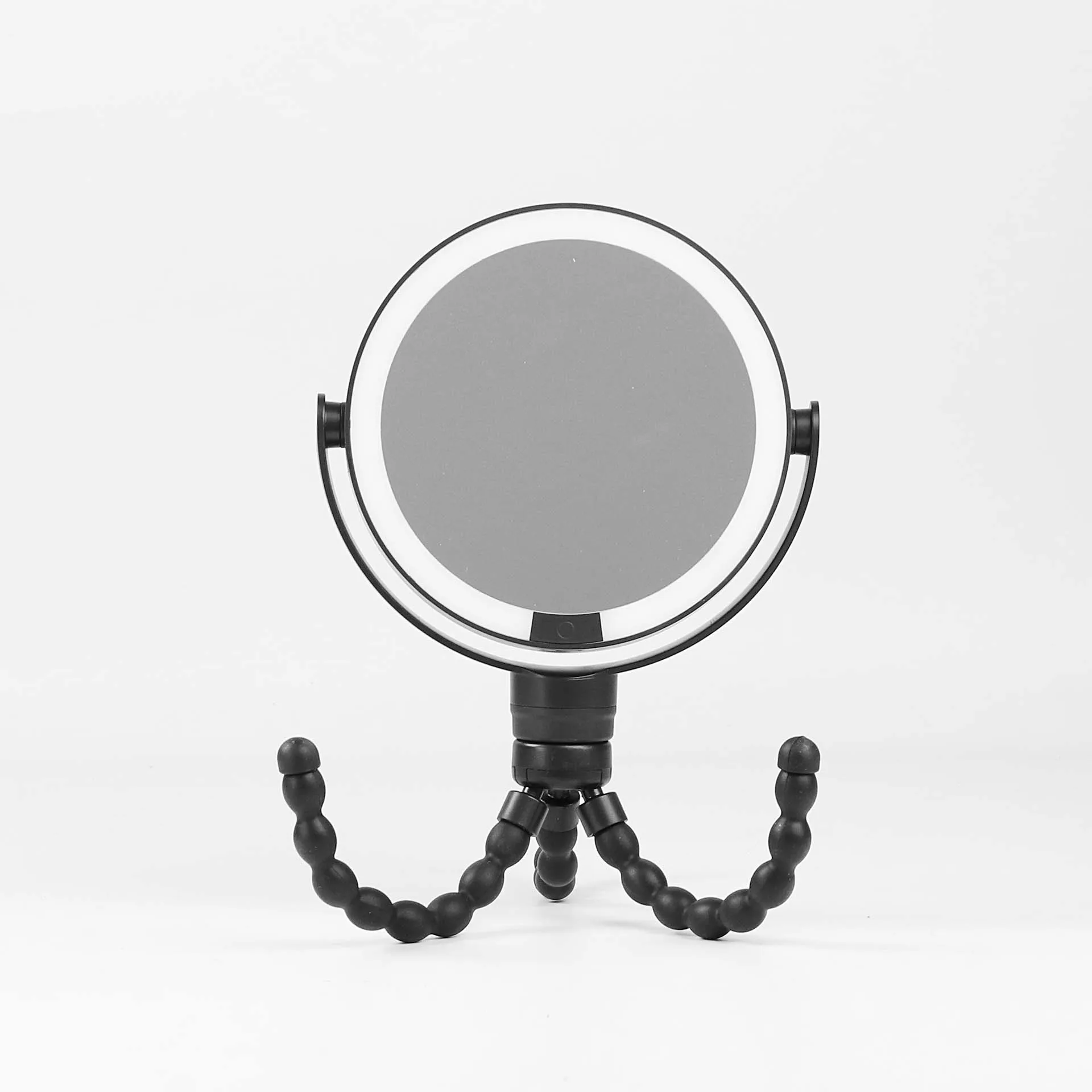 New LED Makeup Round Table Top Mirror with Octopus Portable Flexible Tripod Stand for Travel Illuminate Cosmetic
