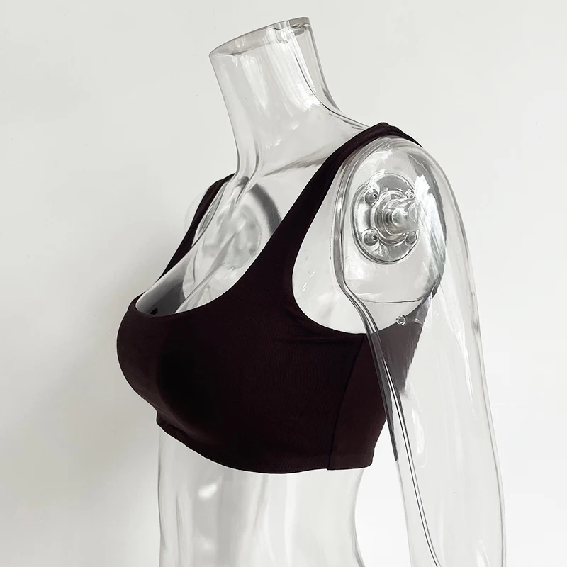 
8493 Sexy Women Solid Strappy Tanks Vest Crop Top Summer Sleeveless Slash Neck Tanks Beach Women Sports Tank Tops 