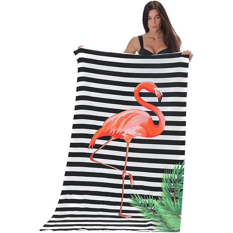 2024 Environmental Friendly Custom Design 100% Recycled Dry Fast Microfiber Recycled Beach Towels