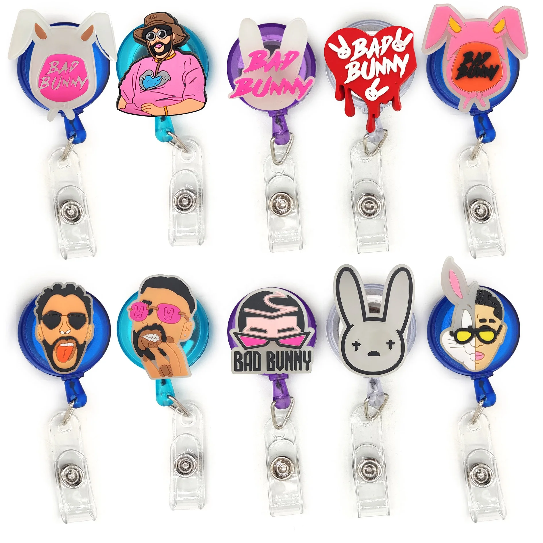 Bad Bunny Badge Reels Nurse Doctor Badge Holders Accessories Social Workers Badge Reel