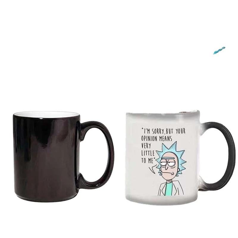 Magic Color Changing Coffee Mug  Cool Tea Unique Heat Changing Sensitive Cup 11 oz  Drinkware Ceramic Mugs Christmas Gift Idea