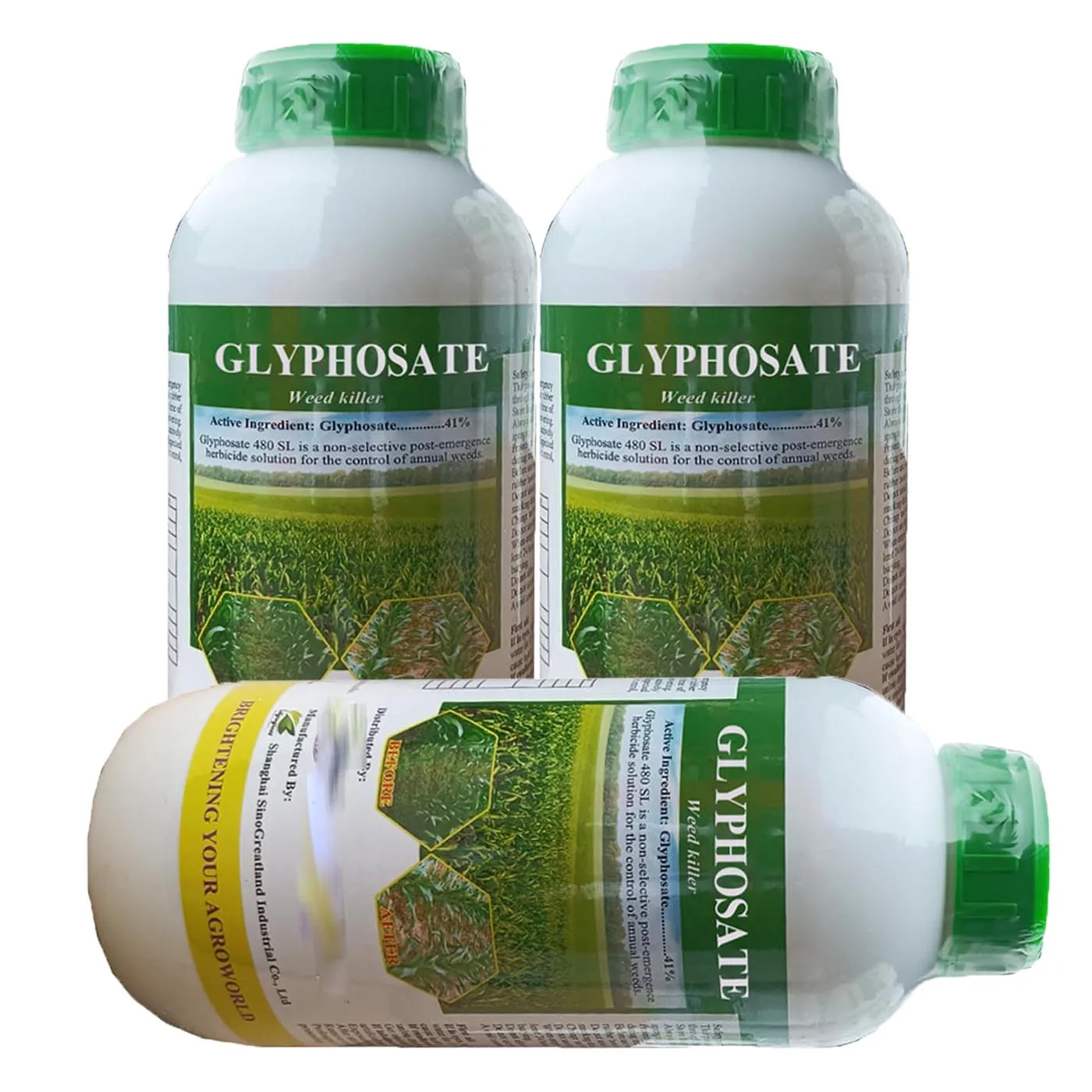 
 Roundup Weed Killer Herbicide Glyphosate 480g l sl 41% sl  360 glyphosate 95%TC with factory price  