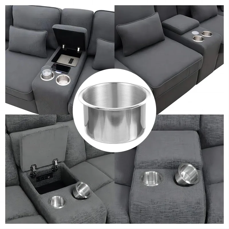 Wholesale  Quality Spinning Black Sofa Cup Holder Aluminium Furniture Cup Holder
