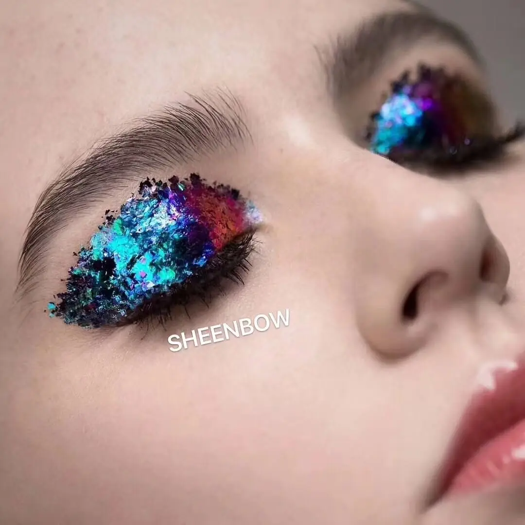 Sheenbow оптовая продажа супер-хром слюда порошок из хлопьев Хамелеона хамелеона с изменением цвета для теней век