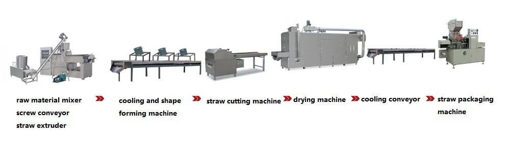 Automatic Wheat Rice Tapioca Flour Instant Pasta Biodegradable Drinking Straw Making Machine Price