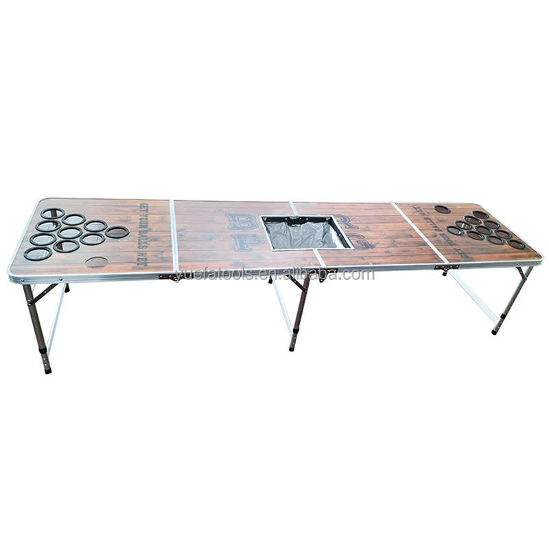 Factory Direct Foldable  Beer Pong Table 8 feet Portable Folding Beer Pong Table With Cup Holes