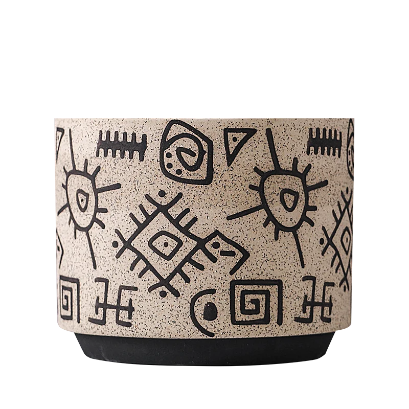 Rough pottery flowerpot Ceramic  Succulent flowerpot hand-painted ceramic flowerpot manufacturer direct sales