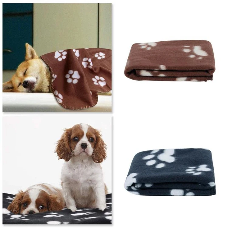 BSCI Soft New Style Custom Printing Cute Pet Blanket Warm christmas Paw Print Puppy Fleece Pet Throw Blanket