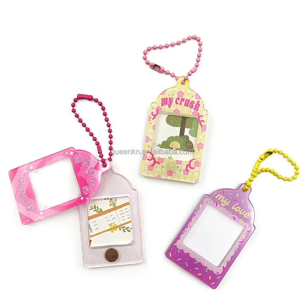 Custom printed acrylic photo insert shaking Charms key chains