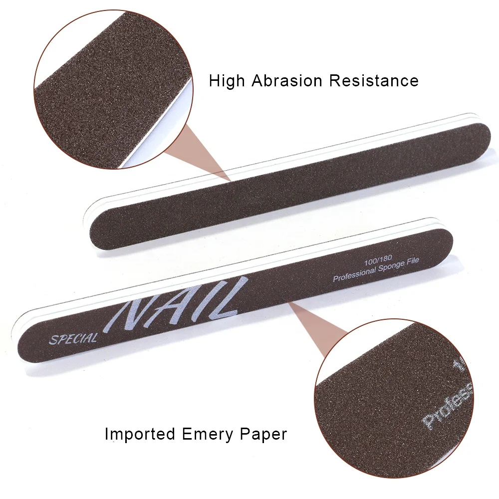 Gelsky Brown Disposable Nail Buffer File Block Straight Shape Buffer Block 100 180 Nail Buffer