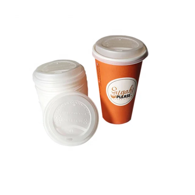 Food grade disposable take away black white pla coffee paper cup lids paper cup cover lid pla lid plastic