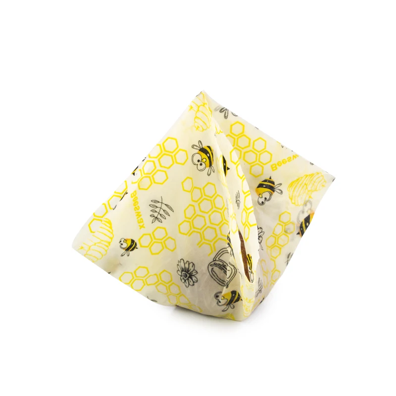 3 Pieces Non-toxic Washable Reusable Organic LFGB Beeswax Food Wraps Use to Vegetables Fruit Snacks Bread Sandwich