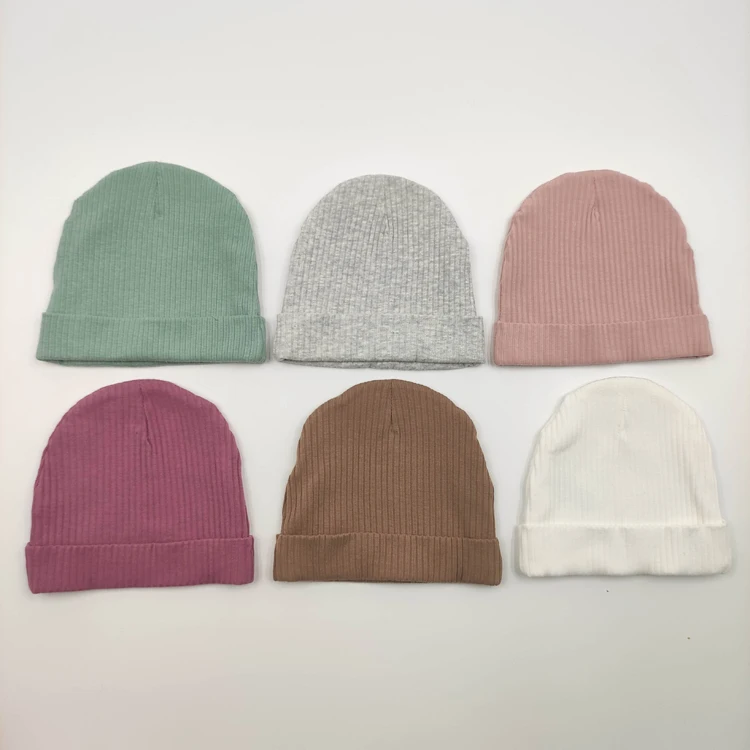 Baby hat girls boy cotton jersey stripe soft