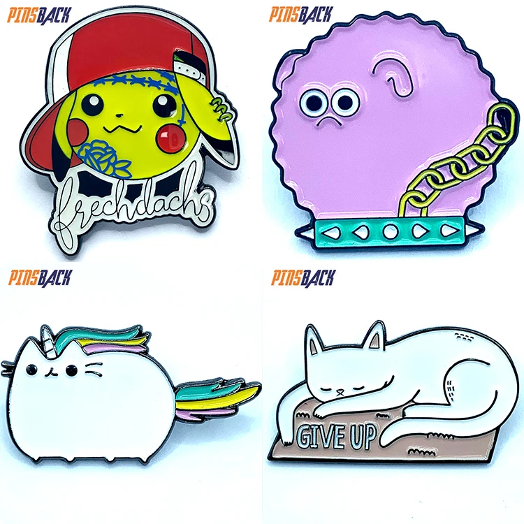 Soft Enamel Pins Custom Die Casting Zinc Alloy Cutout Enamel Pins Butterfly Clutch Custom Enamel Pins