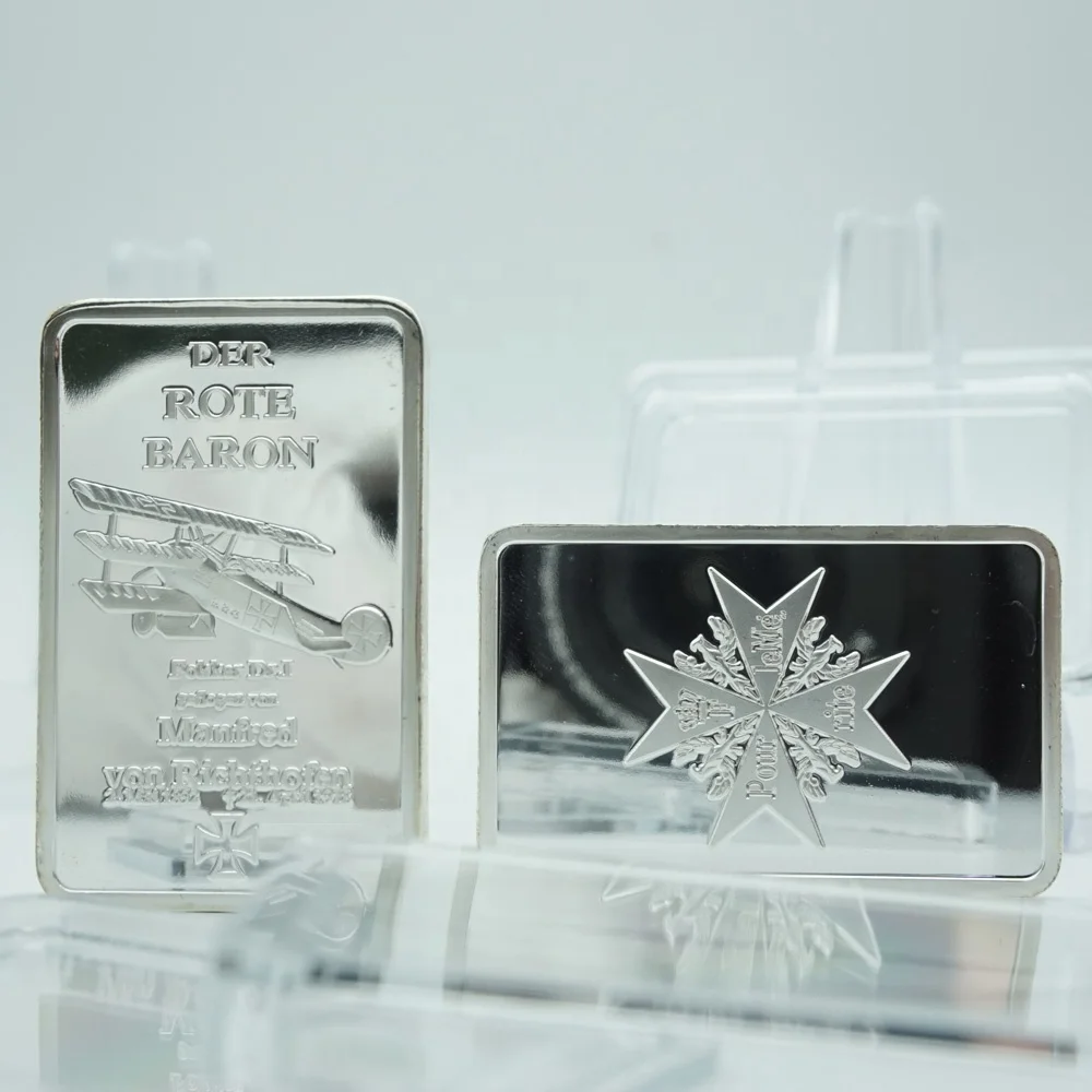 
Fine Germany Silver bullion 1 Troy Ounce Bullion Bar DER ROTE BARON Bullion Bar Coins Collection 
