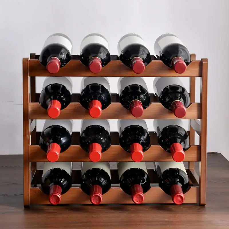 Countertop Wine Display Holder Bamboo Wine Bottle Holder Wooden Wine Holder