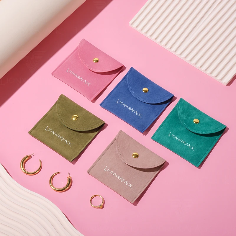 Lionwrapack Wholesale OEM Custom Printed Microfiber cotton Gift Necklace Jewelry Packaging Bag Pouch