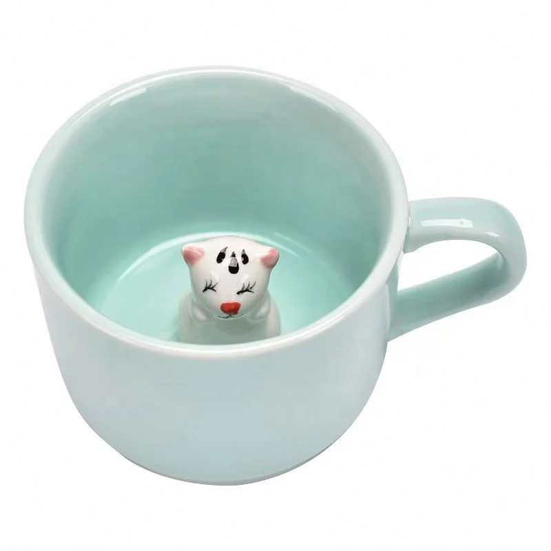 Cute Small Animals Ceramic Milk Mug Cartoon 3D Coffee Tea Mugs Breakfast Cup Novelty Gifts 230ml