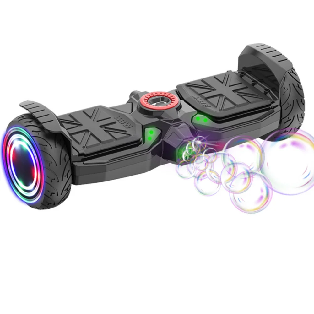 Kids electric scooter with flashing LED lights and bubble machine city street sports rodless torsion self-balance motor scooter
