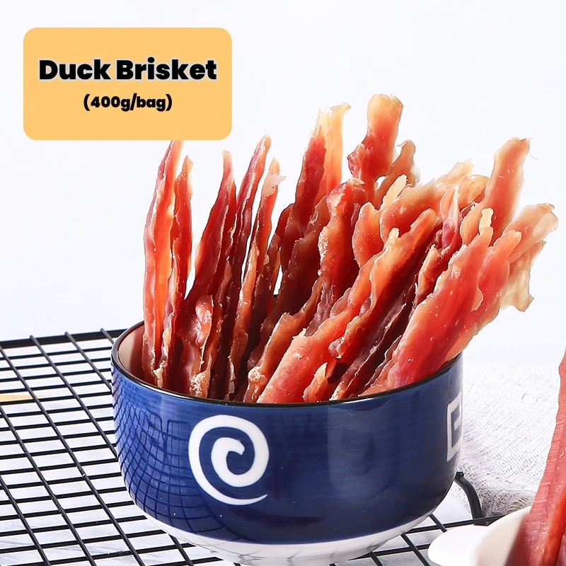 Factory Wholesale Dog Snacks 110g/bag 400g/bag Natural Chicken Dry Duck Slices Beef Strips OEM/ODM Pet Treats Food