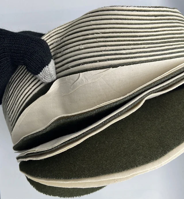 Green Cloth Mops Used for obtaining a very dark burnish in shoe and leather industry and factory as polishing round brush