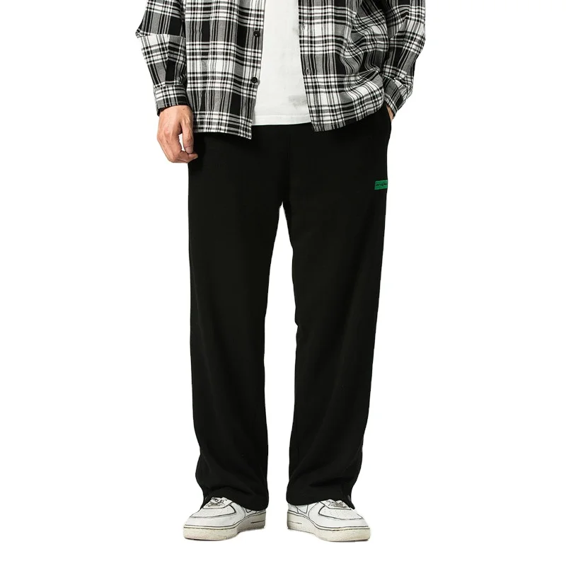 Custom Loose Cargo Straight Leg Side Double Button Sweatpants For Men
