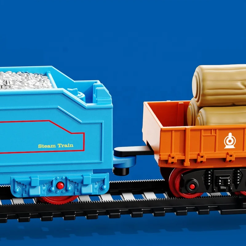Educational Assemble Railway Classic Toy Plastic Electronic Track Smoke Slot Toy Vintage Train Model