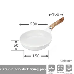 Non Stick Ceramic Enamel Frying Pan Honeycomb Wok Cookware Set Pot With Wooden Handle For Breakfast