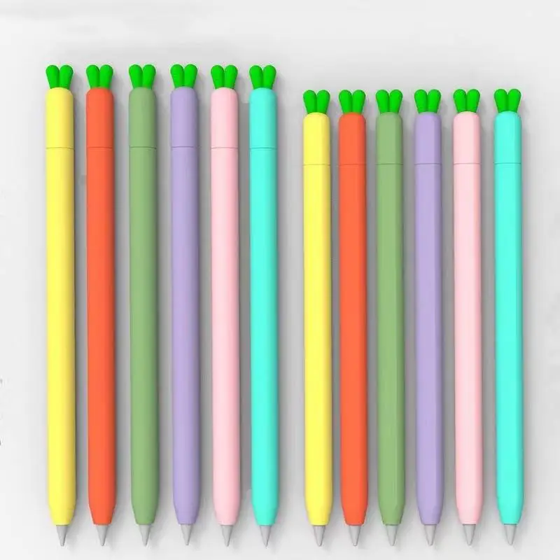 2021 популярный мультяшный милый силиконовый чехол с морковкой для Apple Pencil 1/ 2, защитный чехол для iPad Stylus Touch Pen