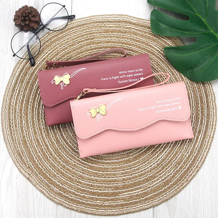 Wholesale Women Slim Wallet Credit Card Holder Cheap Promotional PU Leather Ladies Wallet